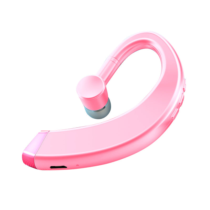 Pink Bluetooth headset on a white background