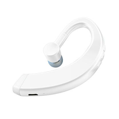 White Bluetooth earbud on a white background