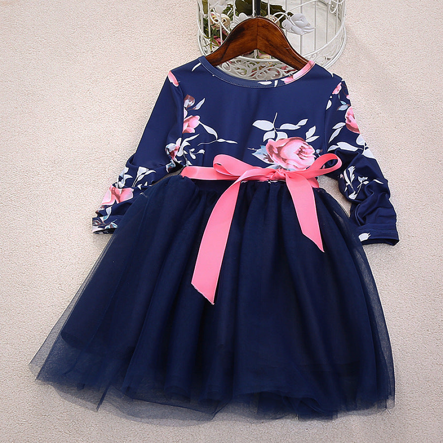 Matching Mother-Daughter Long Sleeve Floral Dresses