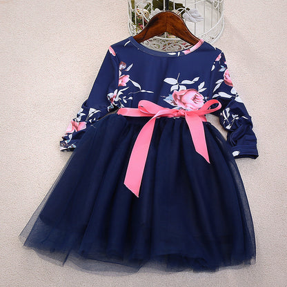 Matching Mother-Daughter Long Sleeve Floral Dresses