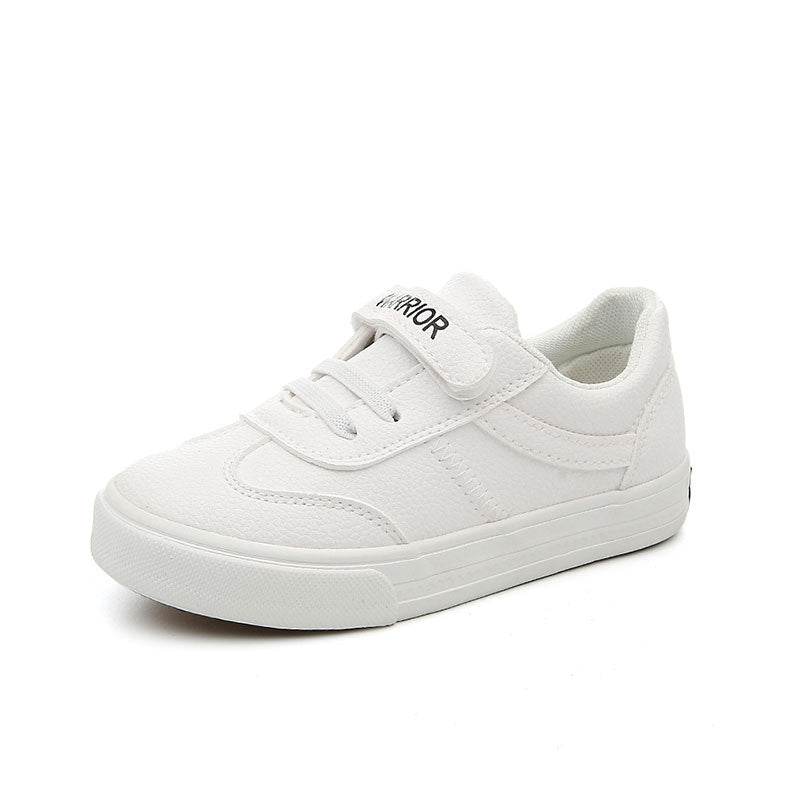 Children's Korean Style Breathable and Waterproof White Sports Shoes