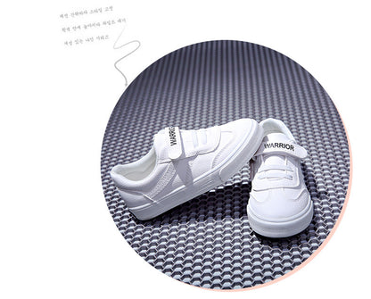 Children's Korean Style Breathable and Waterproof White Sports Shoes