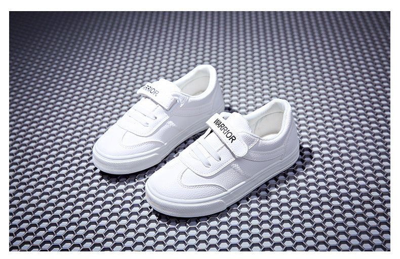 Children's Korean Style Breathable and Waterproof White Sports Shoes