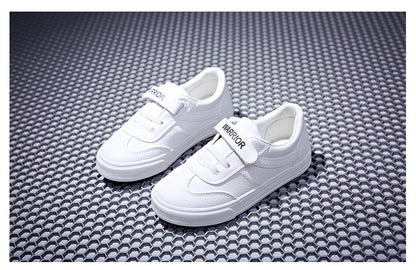 Children's Korean Style Breathable and Waterproof White Sports Shoes