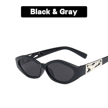 Retro Small Frame Polygon Cat Eye Sunglasses for Women