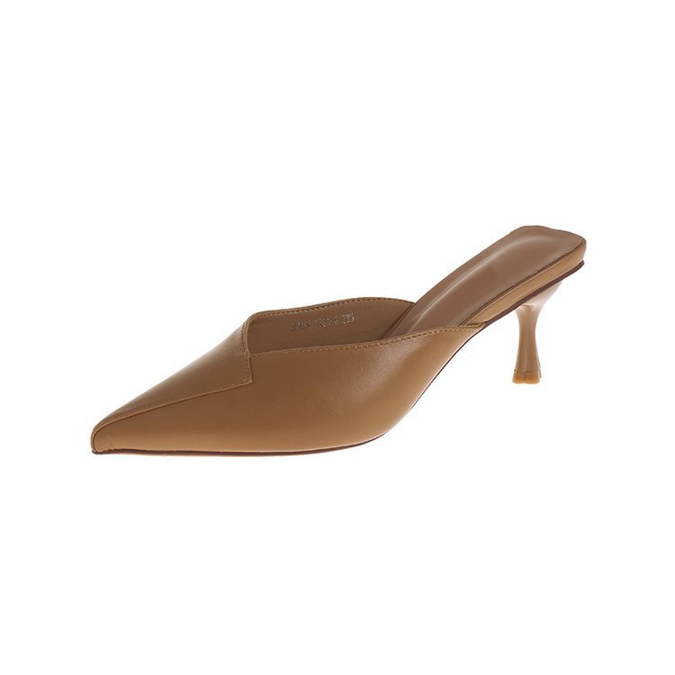 Women's Shoes Summer Pointed Toe Baotou Half Drag Women's Stiletto High Heel Set Foot Fashion Sandals And Slippers Women