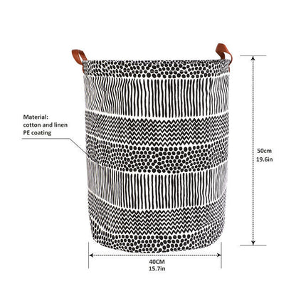 1pc Folding Laundry Basket Round Storage Bin Bag Large Hampe