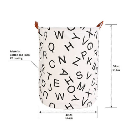 1pc Folding Laundry Basket Round Storage Bin Bag Large Hampe