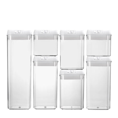 Seven-Piece Plastic Food Storage Cans