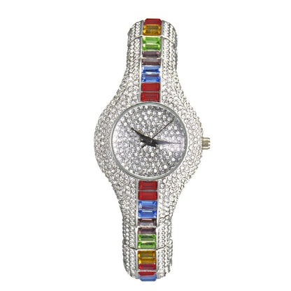 Fashion Diamond & Colorful Stone Watch