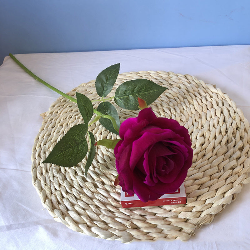 Home Decoration Artificial Flannel Rose