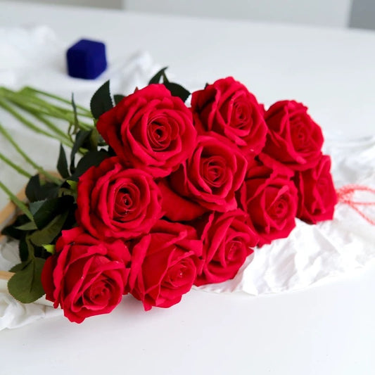 Home Decoration Artificial Flannel Rose