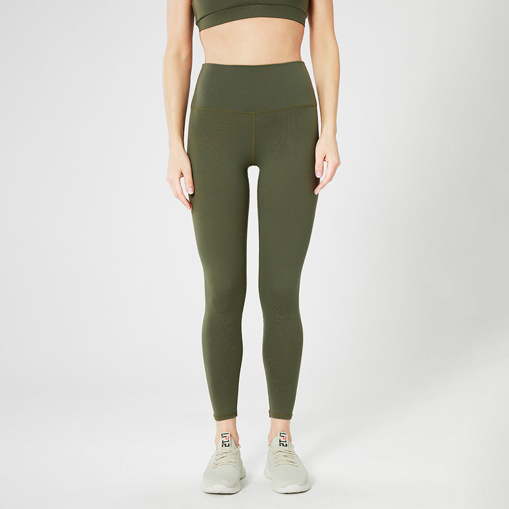 Casual Yoga Wear Two-Piece Girls Solid Color Sports Bra Running Elastic Vest High Waist Abdomen Comfortable Trousers