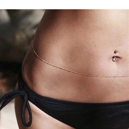 Waist-Chain Jewelry Double-Bead Sexy Fashion Golden Ladies Party-Gift Female Summer