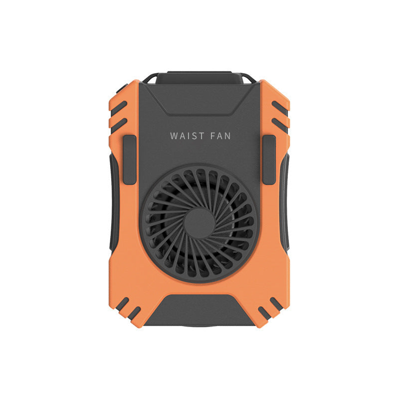 Orange and black waist fan on a white background