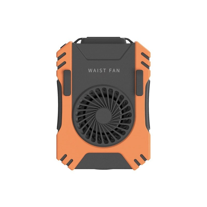 Orange and black waist fan on a white background