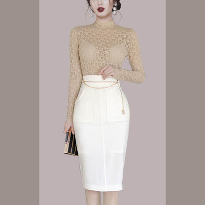 Fashion Lace Professional Suit Skirt Female Summer