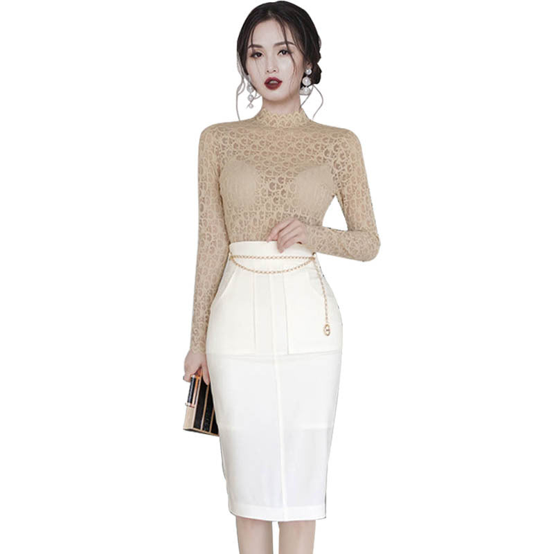 Fashion Lace Professional Suit Skirt Female Summer
