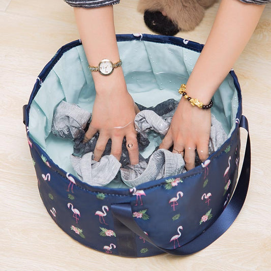 Portable Collapsible Water Basin Travel Foot Soaking Bag Laundry Tub Wash Basin Travel Foot Washing Bucket Storage Bag