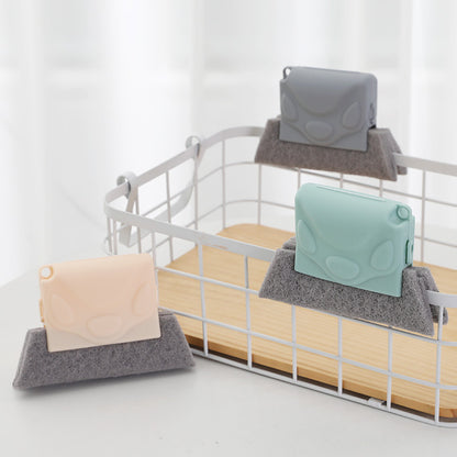 Basket with various pouches on a white background