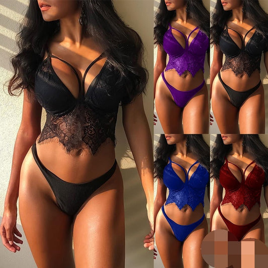 Women's New Style Lace Lingerie – Elegant Three-Point Design