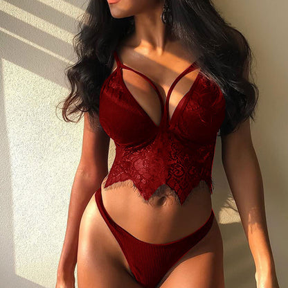 Women's New Style Lace Lingerie – Elegant Three-Point Design