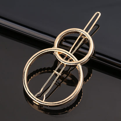 Fashion Metal Love Heart Hair Clip - Elegant Star Round Barrette