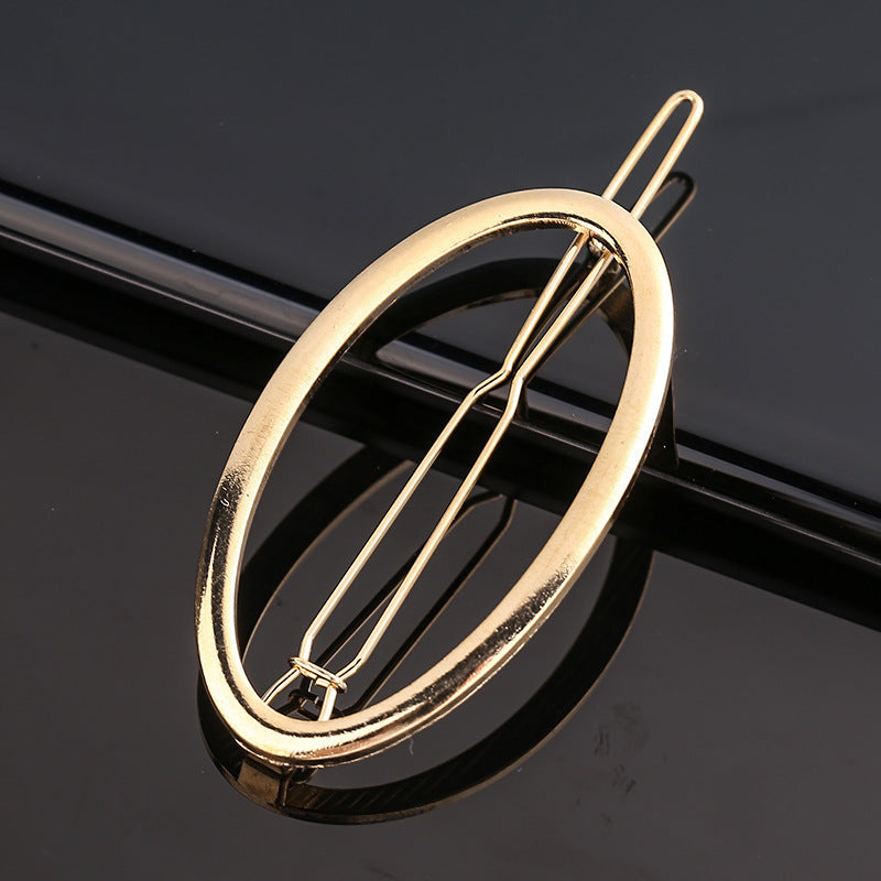 Fashion Metal Love Heart Hair Clip - Elegant Star Round Barrette