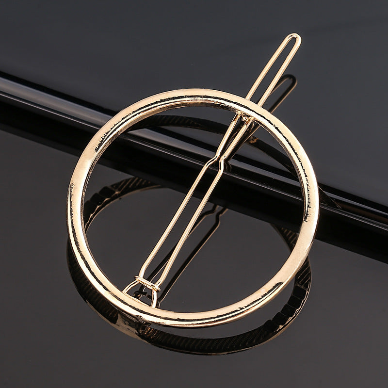 Fashion Metal Love Heart Hair Clip - Elegant Star Round Barrette