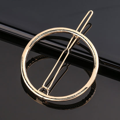 Fashion Metal Love Heart Hair Clip - Elegant Star Round Barrette