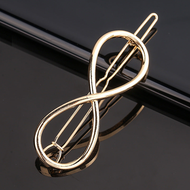 Fashion Metal Love Heart Hair Clip - Elegant Star Round Barrette