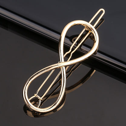 Fashion Metal Love Heart Hair Clip - Elegant Star Round Barrette
