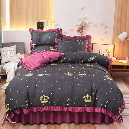 Net Red Girl Princess Style Double Lace Bed Sheet Duvet Cover