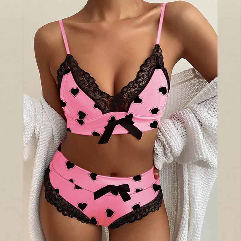 Women's Lace Suspender Lingerie – Elegant Three-Point Design