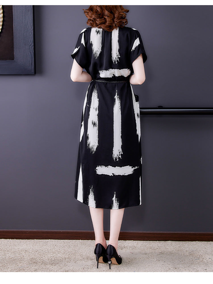 Summer V-neck Dress Temperament Female Skirt
