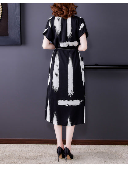 Summer V-neck Dress Temperament Female Skirt