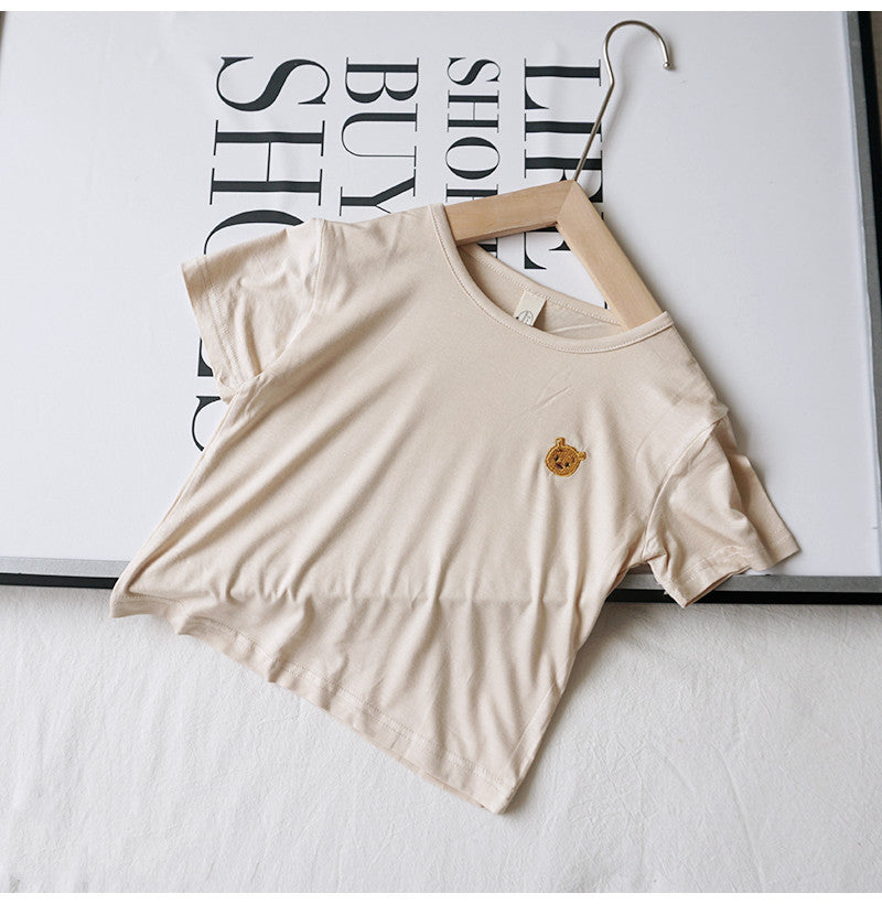 Baby Ice Silk T-Shirt For Boys And Girls Korean Style Tops