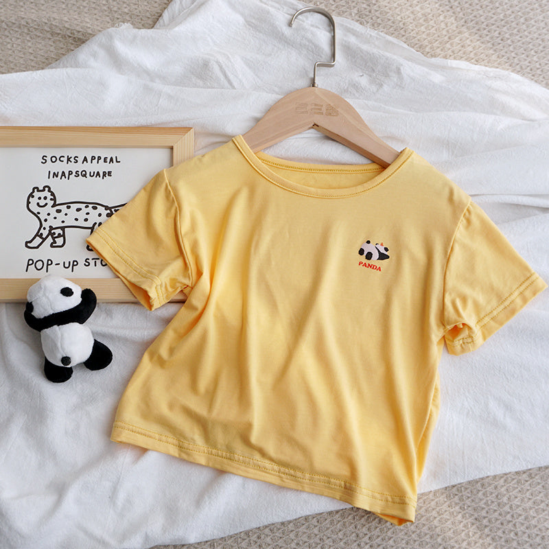 Baby Ice Silk T-Shirt For Boys And Girls Korean Style Tops