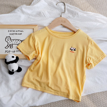 Baby Ice Silk T-Shirt For Boys And Girls Korean Style Tops