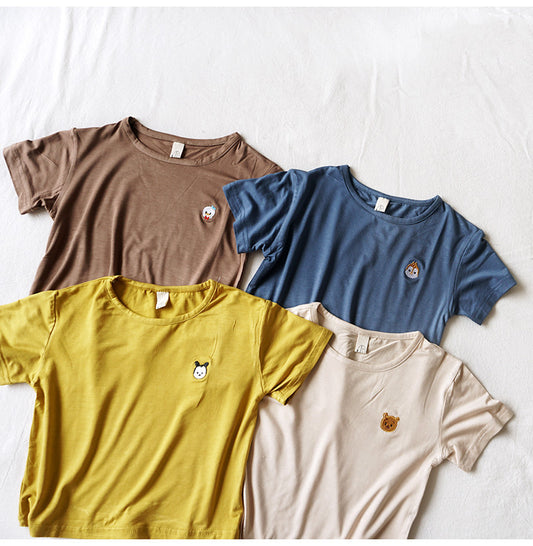 Baby Ice Silk T-Shirt For Boys And Girls Korean Style Tops