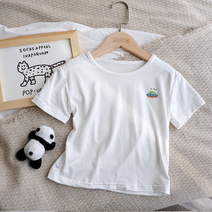 Baby Ice Silk T-Shirt For Boys And Girls Korean Style Tops