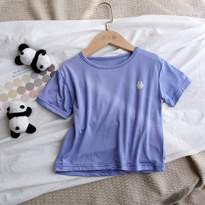 Baby Ice Silk T-Shirt For Boys And Girls Korean Style Tops