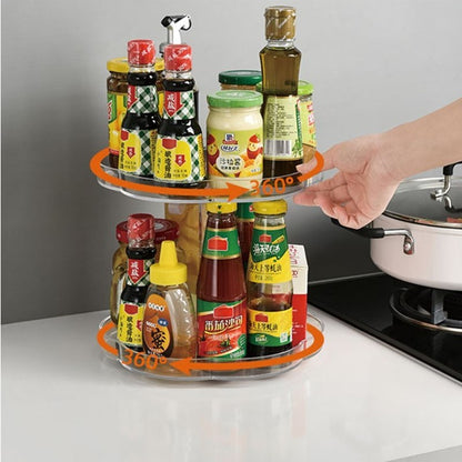 Box kitchen storage rotatable condiment turntable