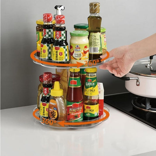 Box kitchen storage rotatable condiment turntable
