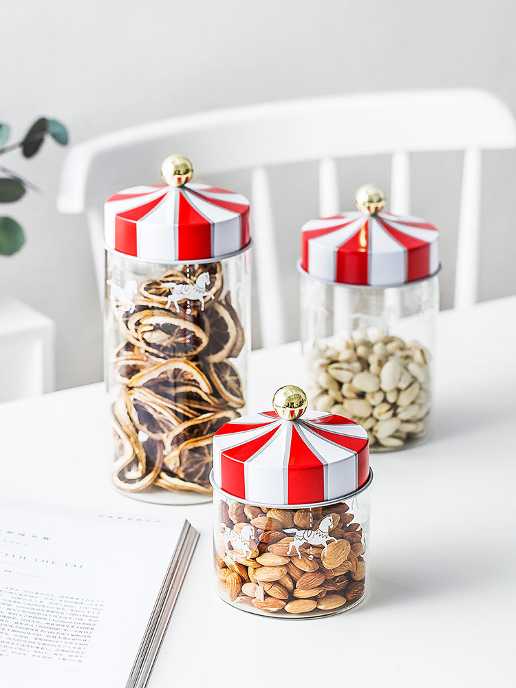 Nordic rotating wooden barrel canned sealed cans coffee food grain storage box kitchen container container