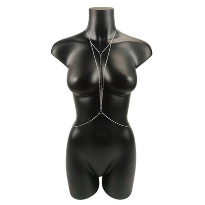 Black mannequin with a necklace on a white background