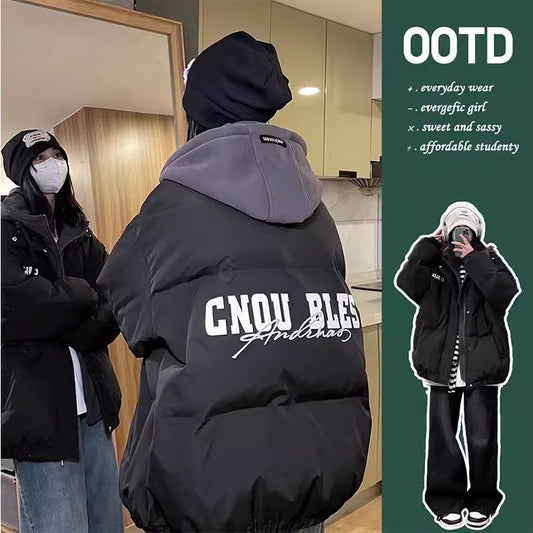 Fake Two-piece Cotton-padded Clothes Young Girls' Winter Wear New Thick Coat
