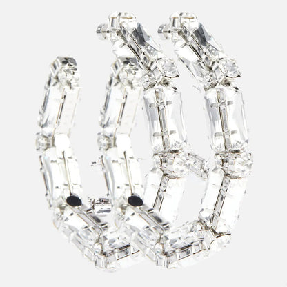 Rhinestone Earrings - Personalized Fashion Hoop Exaggerated Earrings