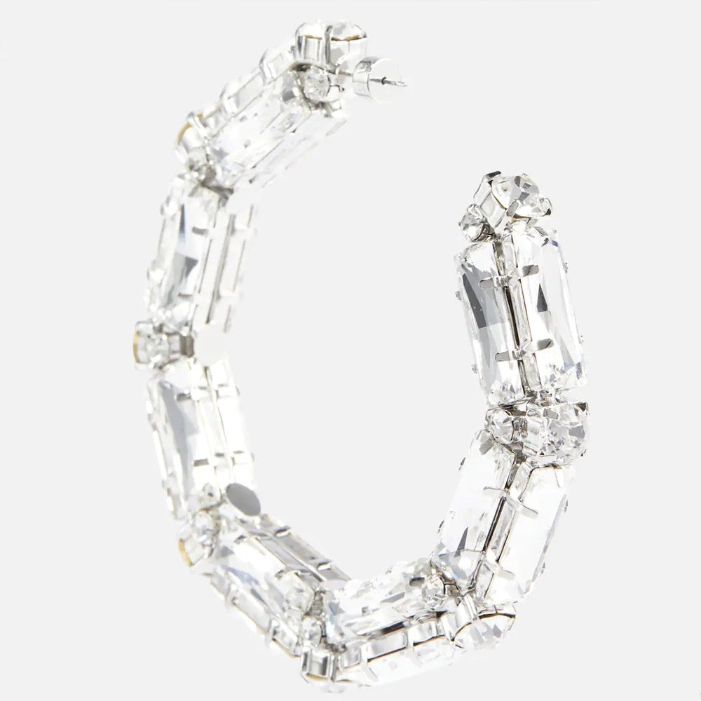 Rhinestone Earrings - Personalized Fashion Hoop Exaggerated Earrings