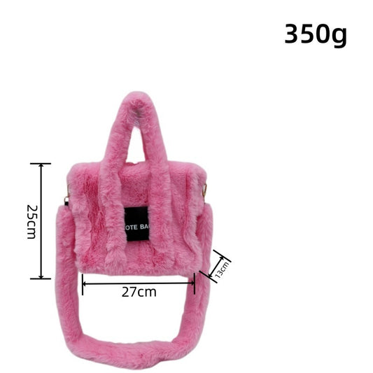 Women's Faux Rabbit Fur Portable Large-capacity Crossbody Bag